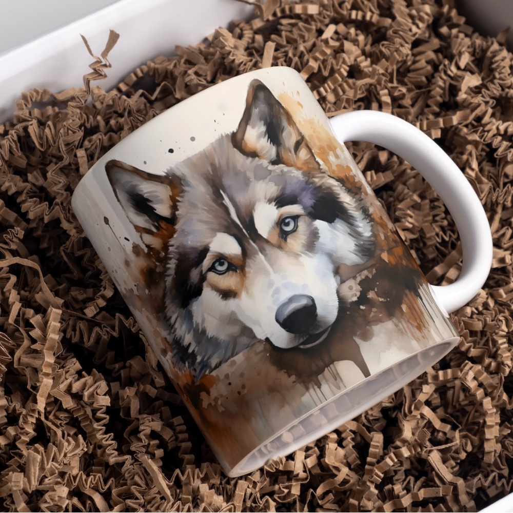 Handmade Husky Coffee Cup | New 15oz Sublimated Coffee Mug